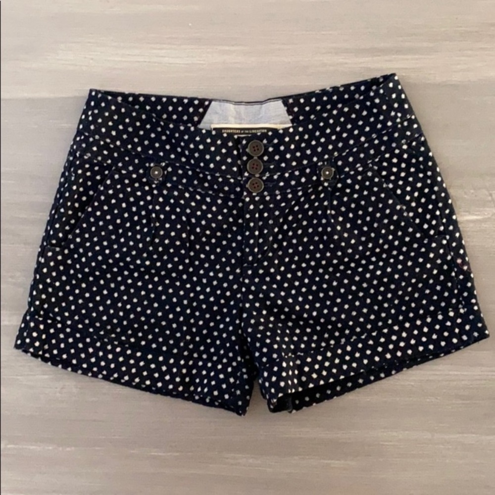 SALE 2/$20 Anthropologie Daughters of the Liberation linen polka dot shorts sz 4